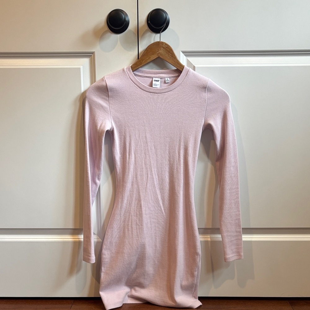 Aritzia Light Pink Long Sleeve Dress